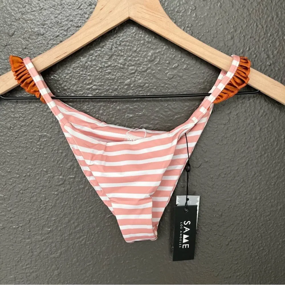 NWT Revolve x Same The Pin Up Bottom in Pink Stripe & Rust